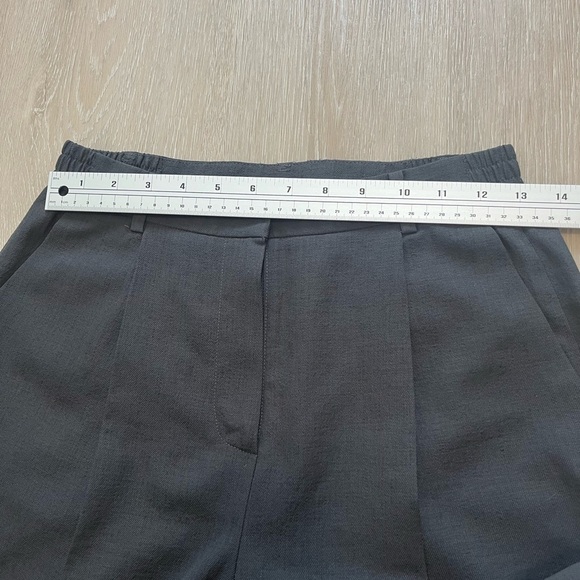 🇰🇷 Grey linen style wide leg trousers crop - Picture 9 of 13